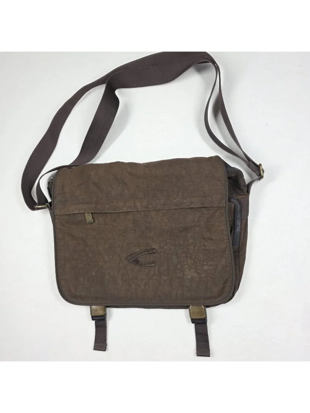 Camel Active Messenger Bag Mens Brown Nylon Crossbody Organizer Travel Commute